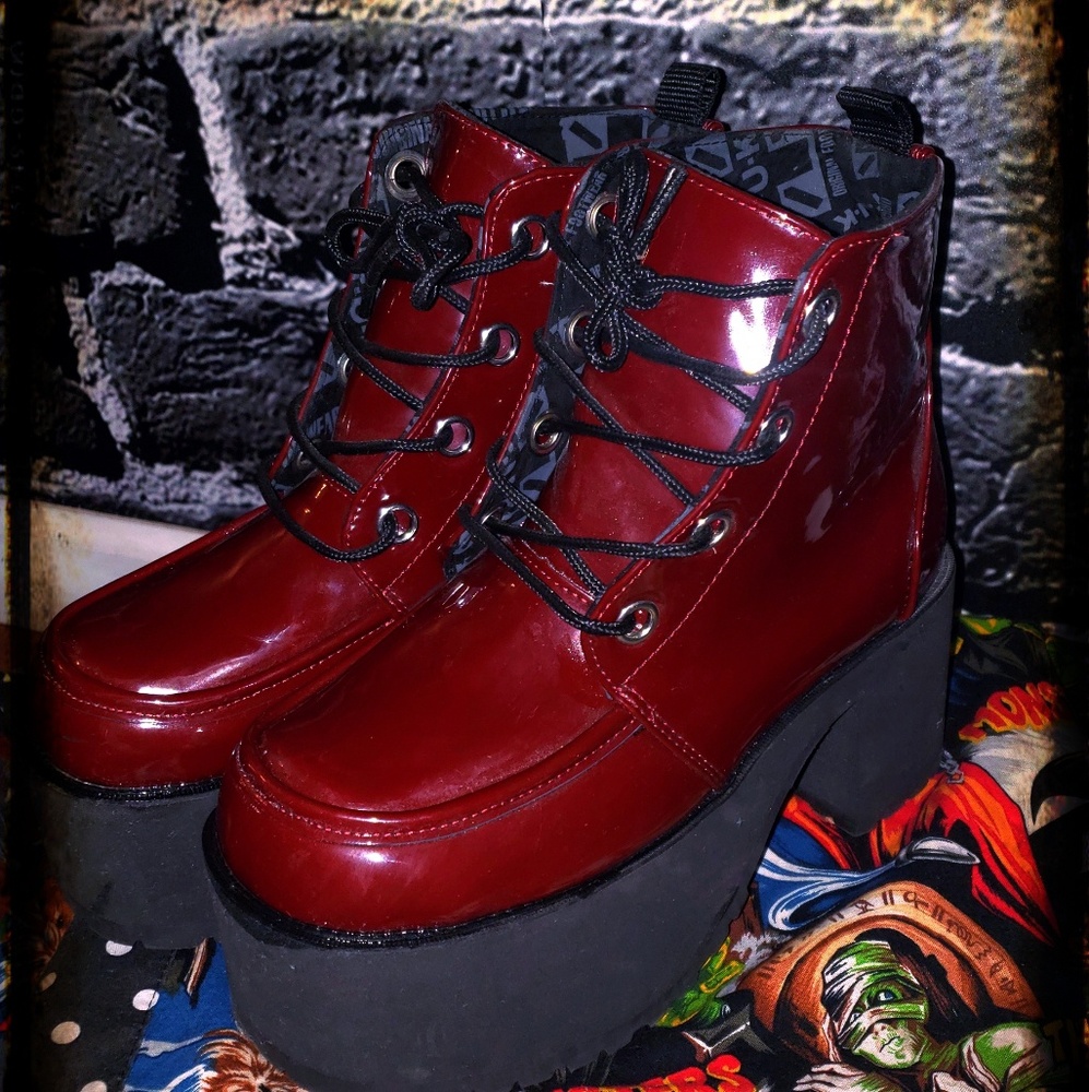 T.U.K burgundy nosebleed boots